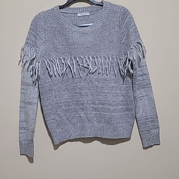 Lucy Paris Gray Frill Sweater Sz Small - Picture 4 of 9